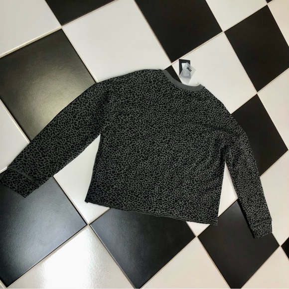 NWT ATM French Terry Leopard Sweatshirt Asphalt Black Grey Oversized size XS - Picture 7 of 13
